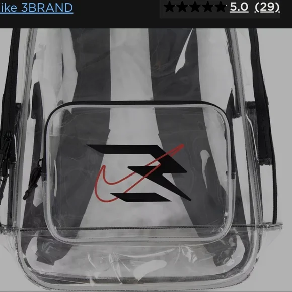 Nike 3BRAND clear backpack nwt unisex